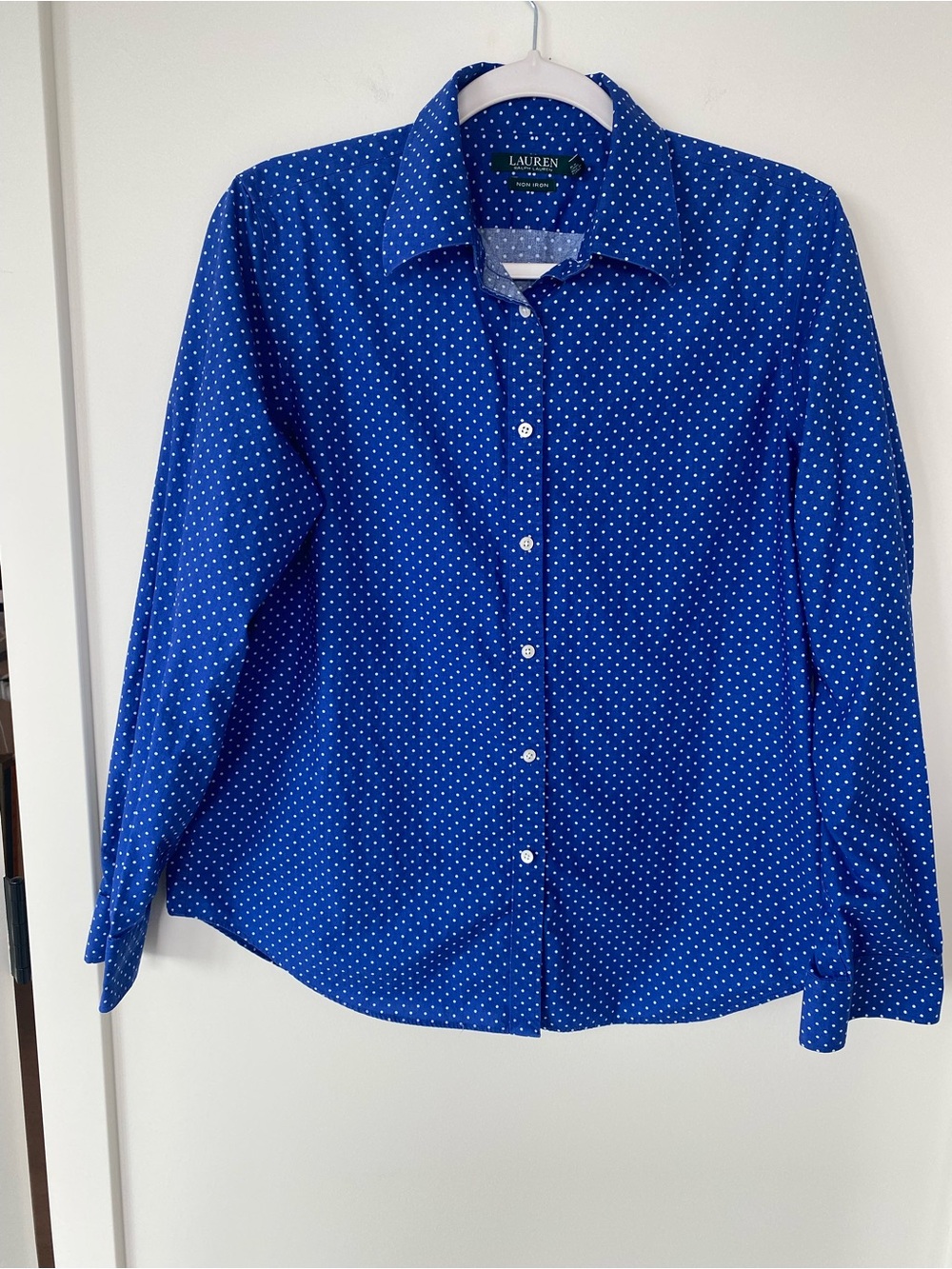 Ralph Lauren Blue Polka Dot Button-Down Shirt